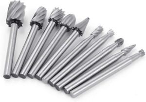 Steel Cutting Burr Bits Rotary Metal Wood Router Grinding Engraving 10 Pc