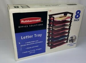 NEW Rubbermaid Letter Trays 8 Pack Holds 5 pounds of Paper Per Tray Stacks/Steps