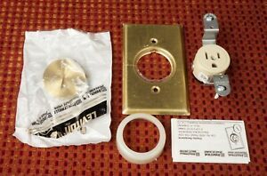 Leviton 5250 Brass AC Outlet