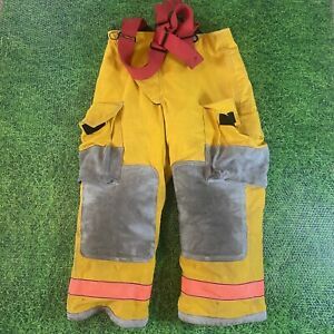 GLOBE FIREFIGHTERS SUITS FIRE TURNOUT PANTS SIZE 36x26 BREATHE-TEX YELLOW