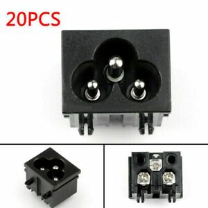 20x IEC320 C6 3 Pin Male Power Socket With Switch 2.5A 250V For Boat DIY AC-30A,
