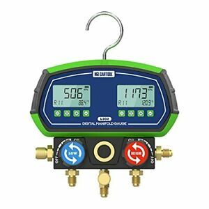 Digital Manifold Dual Gauge Set HVAC, Refrigeration Vacuum Pressure Temperature