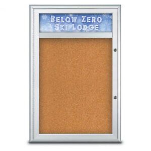 UNITED VISUAL PRODUCTS UV8011PLUS-SATIN-CORK Single Door Radius Plus