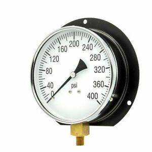 PIC GAUGES 115D-604I Gauge,6&#034; 0/400psi,1/4&#034;LM,Back Flange
