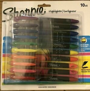 Sharpie Liquid Pen Highlighter Narrow Chisel Tip, Assorted, 10 per Set 24415