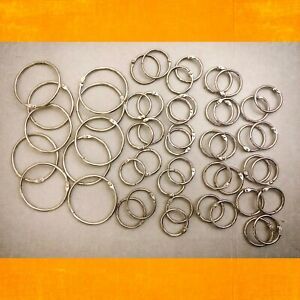 50 PC LOT 1” inch &amp; 2” inch Loose Leaf Rings Book Rings Metal Rings Binder Set