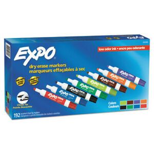 EXPO 2003995 Low-Odor Dry Erase Marker Office Pack, Broad Chisel Tip, Assrtd,