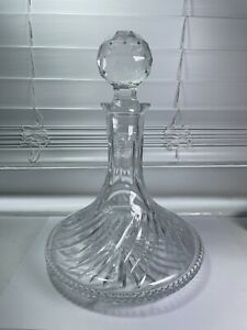 Vintage Edinburgh Scotland Crystal Whiskey Scotch Decanter, Round 11” Tall