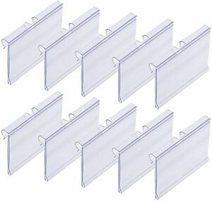 50 PCS Clear Plastic Label Holders for Wire Shelf Retail Price Label, (6x4.2cm)