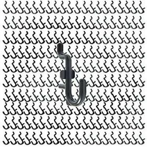 Jucoan 200 Pack Pegboard Hooks, 1/4 Inch J Peg Hooks Kit for Garage Tool Storag