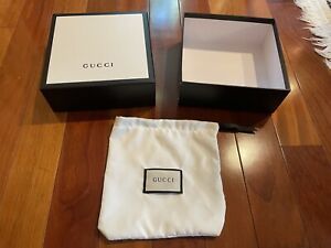 Empty Black &amp; White GUCCI Storage / Gift Box &amp; Dust Cover - 7” x 7” x 2.5&#034;