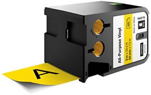 DYMO 1868775 All-Purpose Labels for DYMO XTL Label Makers, 2&#034; - Black on Yellow