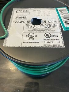 CME 12 AWG Stranded Wire THHN/THWM-2 500ft Green - New No Box