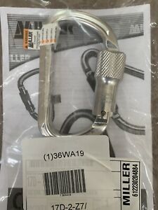 Miller 17D-2 Aluminum Twist Lock Carabiner 1&#034; Gate Opening NEW