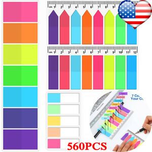560PCS Page Markers Sticky Index Tabs Colored Flag Tabs Notes for School Office