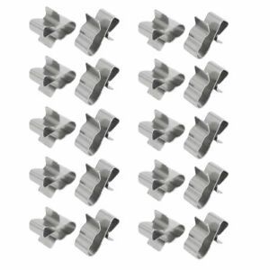 Solar Photovoltaic Parts Stainless Steel Cable Clip Clamp Silver Tone 20pcs