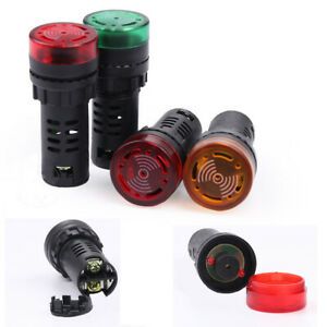LED Flash Alarm Indicator Signal Lamp W Buzzer Beep 12/24/110/220V AD16-22SM
