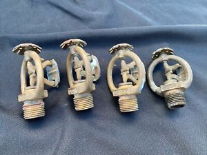 4 Vintage Globe Fire Sprinkler Heads Steampunk Industrial 165C46 1946