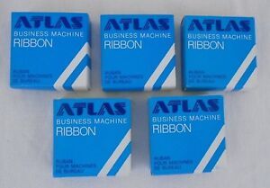 Atlas Business  Machine Ribbon (Typewriter ) Lot of 5 No 2 Flange  Black New