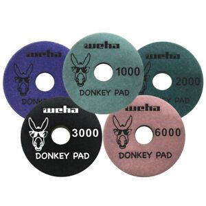 Weha 4 inch Donkey (Monkey) Quartz Face Polish Surface Polishing Pad Full Set