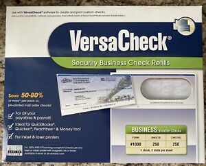 VersaCheck Security Business Check Refills: Form #1000 - Blue - 250 Sheets
