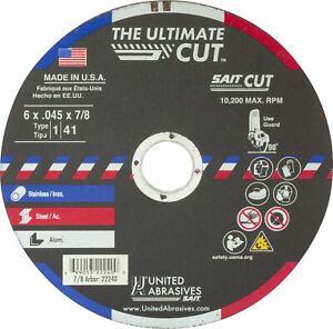 United Abrasives 22240 6x.045x7/8 Ultimate Cut Premium Cut-Off Wheels 50 pack