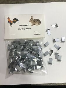 200 Havahart Zinc Plated J Clips Cage Clips Rabbit Poultry Game Bird ~Free Ship
