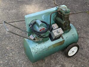 Speedaire Air Compressor Pump w/ 2HP 115/230v Motor - rolling vintage