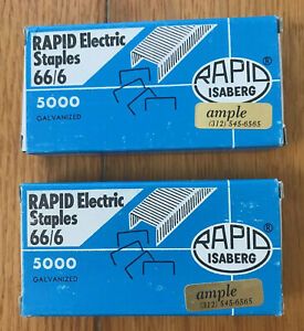 RAPID Electric STAPLES 66/6 RAPID ISABERG SWEDEN Galvanized 5000/bx NOS Qty 2 bx