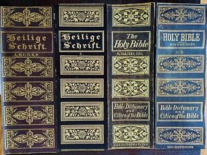 Antique Gold Embossed Victorian Bible Leather Spines - From Salesman Sample Book