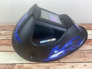 Auto Darkening Welding Helmet BLUE FLAME Design CHICAGO ELECTRIC HOOD