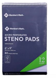 Members Mark Steno Pad 6&#034; x 9&#034; 12-Pack (Free Shipping )