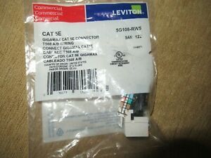 Leviton CAT 5E Connector 5G108 RW5 Snap In Jack New Sealed Bag