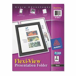 Avery® Flexi-View Two-Pocket Polypropylene Folder, Translucent/Bl 077711478473