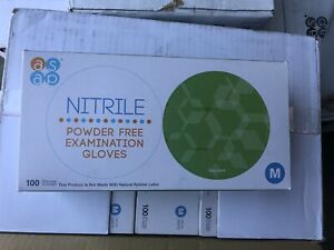 ASAP Powder Free Nitrile Exam Blue  Gloves, Size Medium 1000 PCs