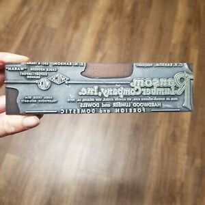 Vintage Letterpress Printing Block Ransom Lumber Company, New Orleans LA