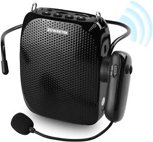 ZOWEETEK Voice Amplifier with UHF Wireless Microphone Headset, 10W 1800mAh Porta