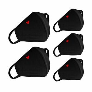 5-Pack Cute Heart Face Protection - with Nose Bridge Wire - Breathable Adjust...