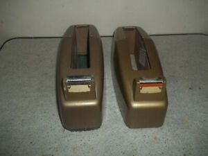 2 Vintage Weighted 3M Scotch Tape Dispensers Retro Model C23 Heavy Duty NiceL@@K