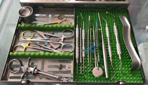 Dental Implant Oral Surgery Kit Bone Measuring Caliper Needle Holder Scissors CE