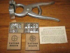 Vintage Stone Livestock Tattoo Outfit in Box with Boxes of Digits Kansas City Mo