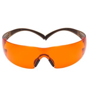 3M SecureFit Safety Glasses SF406SGAF-BLA, Black/Brown, Orange Scotchgard AF Len