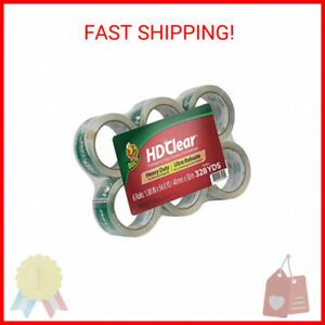 Duck HD Clear Heavy Duty Packing Tape Refill, 6 Rolls, 1.88 Inch x 54.6 Yard …