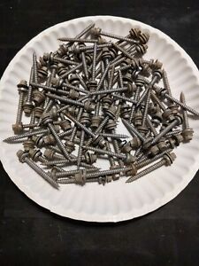 88 metal roof screws Hex Head left overs 2&#034; Gray Loose Lot