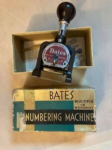 Vintage BATES Machine Co. AUTOMATIC NUMBERING STAMP Antique