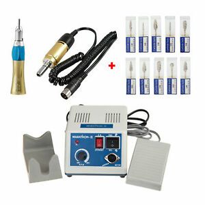 Marathon N3 Electric 35,000 rpm Micromotor Polisher + straight Handpiece+10 burs