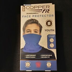 NEW Copper Fit Guardwell Face Protector Youth Mask Blue Breathable Lightweight