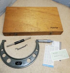 Mitutoyo No. 103-221 6 - 7&#034; carbide tipped outside micrometer w/ standard + case