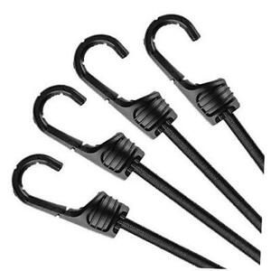 Black Bungee Cords with Hooks Heavy Duty, 4 Pcs 24 Inch 4 Pcs Black