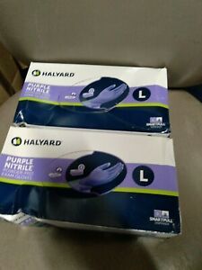 2 New Beatup Halyard Purple Powder Free Exam Gloves Disposable  Large